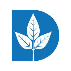Leaf Logo combine with letter D vector template