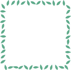 Greenery leaf square frame decorative element