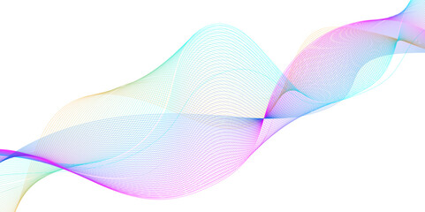 Abstract gradient wavy flowing dynamic smooth curve lines isolated background. Design used for presentation, web design, cover, web, texture, technology, science, data, music, magazine.