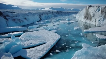 Generative AI Drone's eye view of Antarctic glaciers