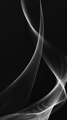 Background illustration, abstract image of smooth lines on a black background, unusual image in soft light. - obrazy, fototapety, plakaty