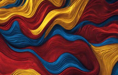 A wallpaper of a red and blue background with a wavy pattern
