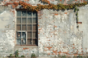 Fototapeta na wymiar Brick wall - Urban solidity and history