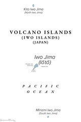 Volcano Islands, also known as Iwo Islands, gray political map. Three volcanic islands of Japan, located in the Pacific Ocean, and part of the Nanpo Islands. Iwo Jima, North and South Iwo Jima. Vector - 764177537