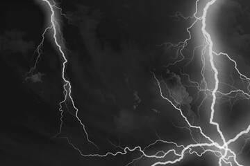 Dark cloud at sky with light thunder bolt.