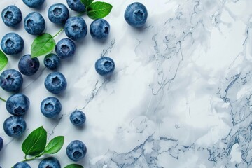 Fresh blueberries fruit background copy space