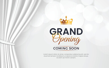 Grand opening luxury invitation banner design template with 3d editable text effect