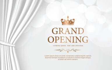 Grand opening luxury invitation banner design template with 3d editable text effect