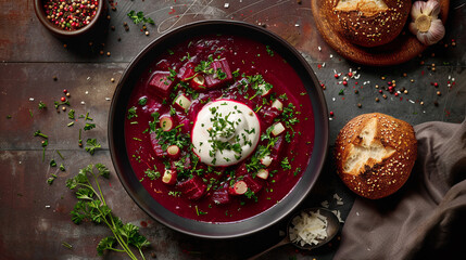 Borsch soup. 
