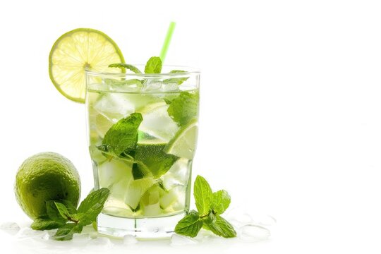 Moscow Mule summer cocktail Isolated on white background