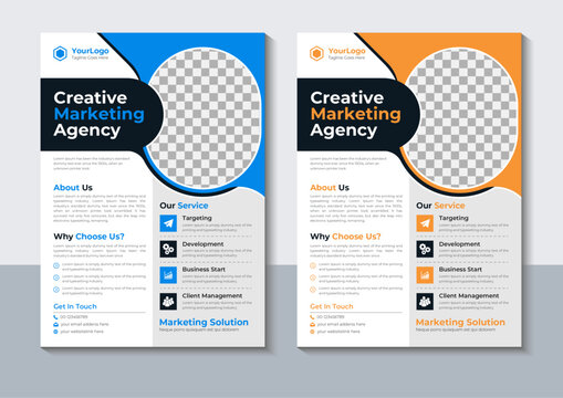 Creative Business Flyer Design Template, Marketing, Annual Report, layout, Vector Illustrator