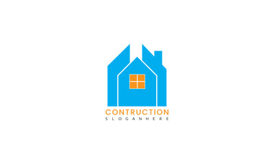 Unique Construction Company Vector Logo Design
