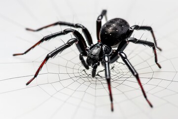 a black spider on a web