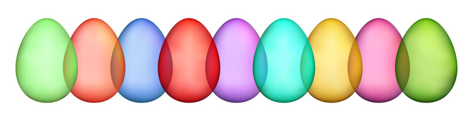 Spectrum of Matte Easter Eggs. Vector illustration