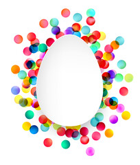 Egg Amidst Colorful Confetti. Vector illustration