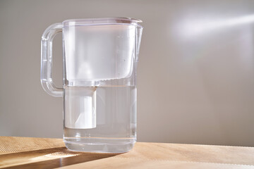 Jug with water filter in the interior.