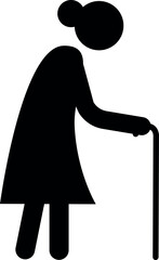 Elderly woman icon. Human signs and symbols.