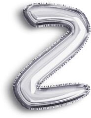 Silver Foil Balloon Capitalized Letter Z