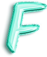 Turquoise Foil Balloon Capitalized Letter F