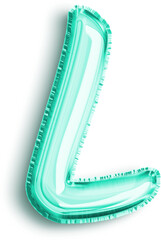 Turquoise Foil Balloon Capitalized Letter L