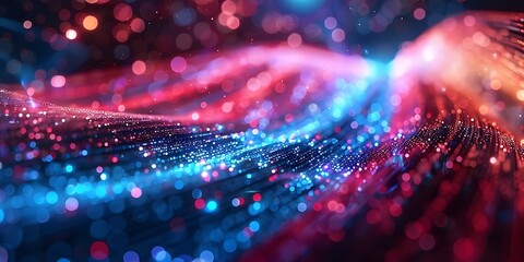 Exploring the Intricate Fiber Optic Connections in a Futuristic Quantum Computing Network. Concept Quantum Computing, Fiber Optic Connections, Futuristic Technology, Network Exploration - obrazy, fototapety, plakaty