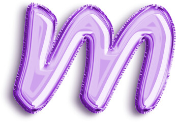 Violet Foil Balloon Uncapitalized Letter m