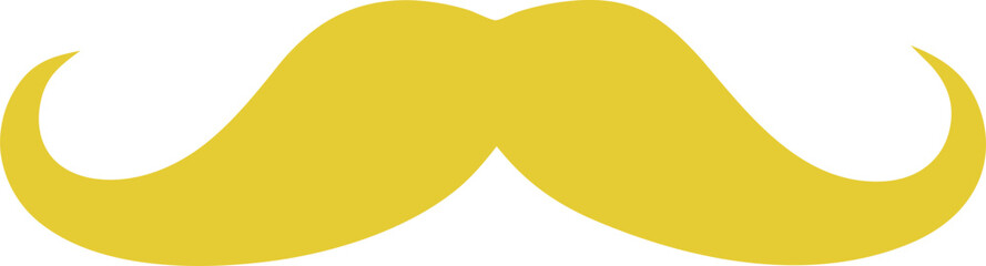 3D Cartoon Yellow Mustache Vector Icon: Cheerful Design Accent in Yellow Hue - obrazy, fototapety, plakaty