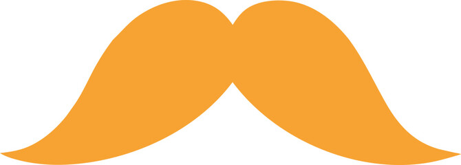 3D Cartoon Orange Mustache Vector Icon: Fun and Funky Design Detail in Orange - obrazy, fototapety, plakaty