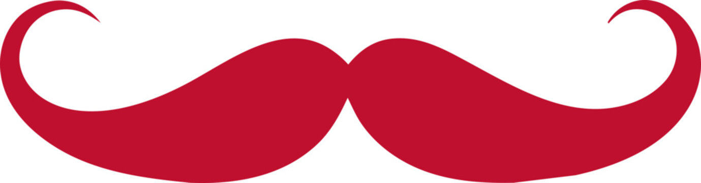 3D Cartoon Red Mustache Vector Icon: Bold and Eye-Catching Design Element