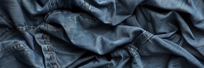 light blue denim jean fabric pile background - obrazy, fototapety, plakaty