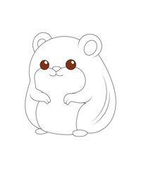 Hamster coloring page for kids , Art & Illustration, education 