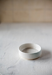 an old handmade ceramic bowl