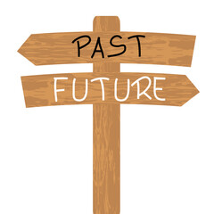 Past versus future concept with direction arrows - 764187705
