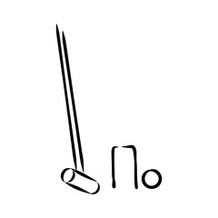 drawing of a croquet mallet