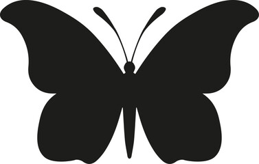 Black silhouette butterfly icon. Vector. Flat design.