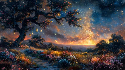 Papier Peint photo autocollant Aurores boréales Pastel Dreams: Celestial Visions of the Milky Way