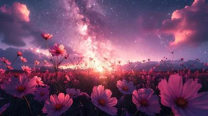 Photo sur Plexiglas Aurores boréales Pastel Dreams: Celestial Visions of the Milky Way