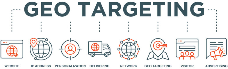 Geo targeting banner web icon vector illustration concept with icon
