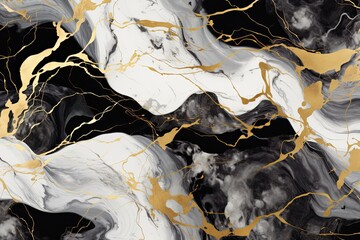 black and white fluid marble background