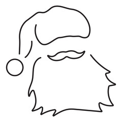 santa icon isolated on white background, vector illustration.