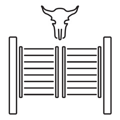cowboy icon isolated on white background, vector illustration.