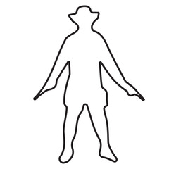 cowboy icon isolated on white background, vector illustration.