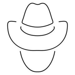 cowboy icon isolated on white background, vector illustration.