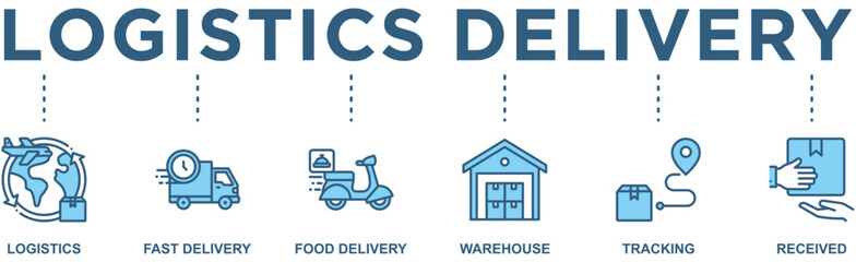Logistics delivery banner web icon vector illustration concept with icon