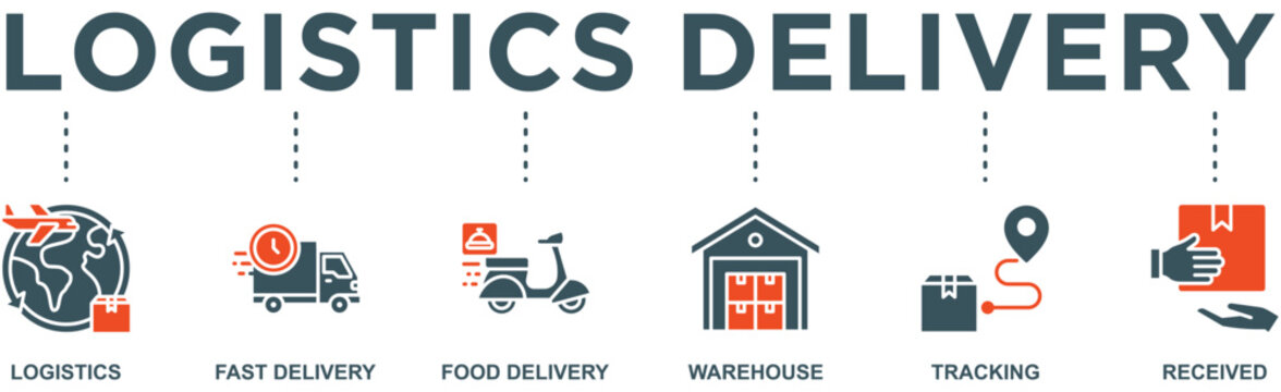 Logistics delivery banner web icon vector illustration concept with icon