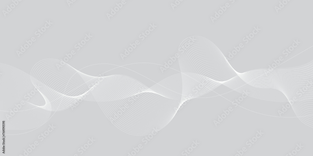 Wall mural gray and white abstract background with flowing particles. digital future technology concept. abstra