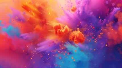 illustration of abstract colorful Happy Holi background card design for color festival of India celebration greetings