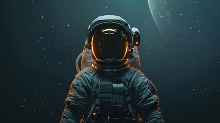  Astronaut floating in space. Generative AI.
