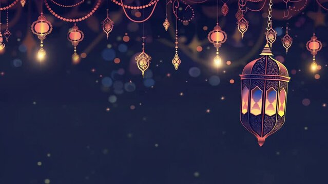 Ramadan Mubarak Animation, Lantern video Islamic background 