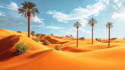Palm trees in the desert